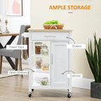 HOMCOM Desserte de cuisine compacte à roulettes, chariot de service roulant avec étagère de rangement et tiroir pour salle à manger