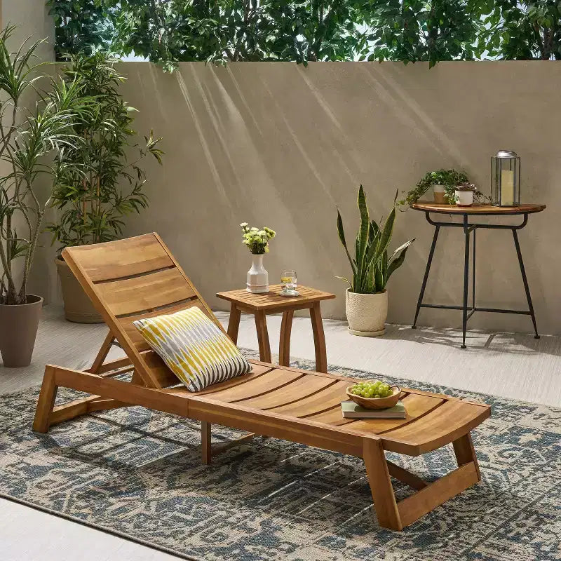 Ensemble de 2 chaises longues en bois d'acacia Mahalo - Christopher Knight Home