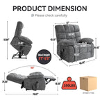 Fauteuil inclinable électrique double moteur avec massage et chaleur pour personnes âgées, grands fauteuils inclinables simples "Lazy Boy" avec télécommande