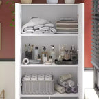 Meuble de Rangement de Salle de Bain Moderne Blanc Famapy avec Panier à Linge Inférieur