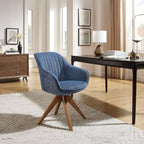 Fauteuil de bureau moderne pivotant avec pieds en bois