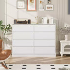 Commode de rangement à 8 tiroirs, coffre à tiroirs profonds, large meuble de rangement pour salon, couloir, chambre d'enfant