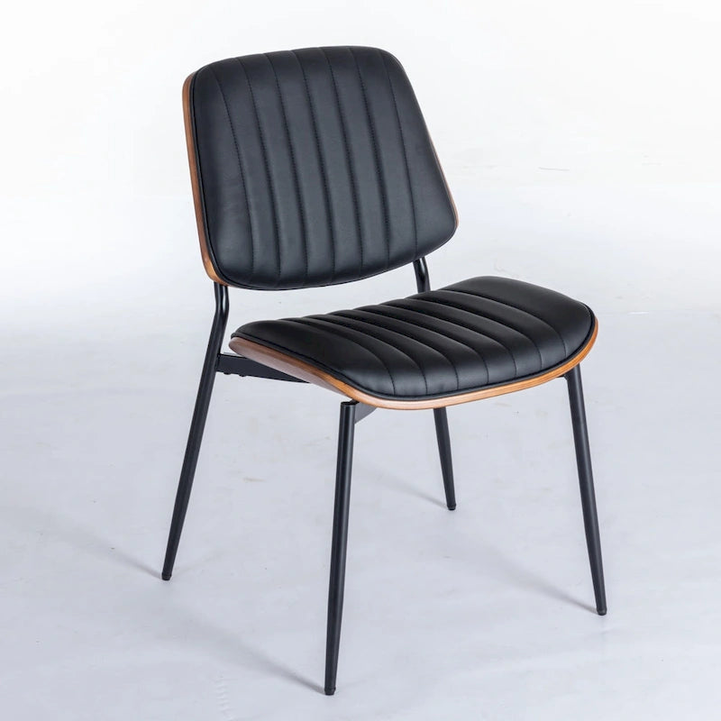 Lot de 2 chaises en similicuir avec pieds en métal