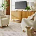 Meuble TV festonné pour téléviseurs jusqu'à 70" - Marron