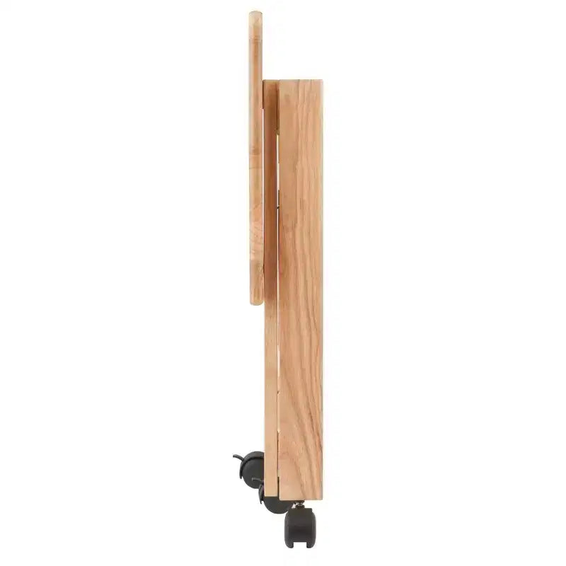 Foldable Printer Stand Natural with Shelves & Wheels