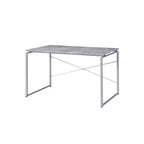 Jurgen Desk Faux Concrete - Acme Furniture: 47" Wide, Metal Frame, Veneer Surface, No Storage, Office Furniture