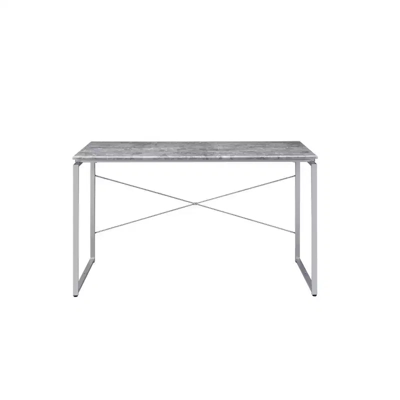 47" Wide Metal Frame Veneer Desk - Faux Concrete