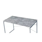 Bureau de 47" de large avec cadre métallique et placage - Faux béton