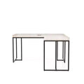 HOMES: Inside + Out Branar L Shape Computer Desk with USB Port White