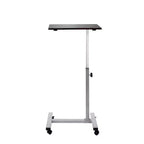 Table d'appoint mobile réglable en hauteur à roulettes pour lit, 23,6" - Noyer
