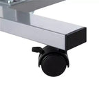 Table d'appoint mobile réglable en hauteur à roulettes pour lit, 23,6" - Noyer