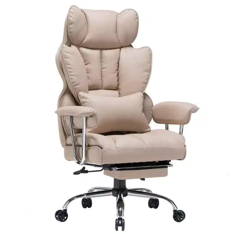 Efomao Chaise de Bureau Ergonomique 400 lbs, Grande Chaise d'Ordinateur en Cuir PU pour Personnes de Grande Taille, Fauteuil de Direction avec Repose-Pieds et Soutien Lombaire