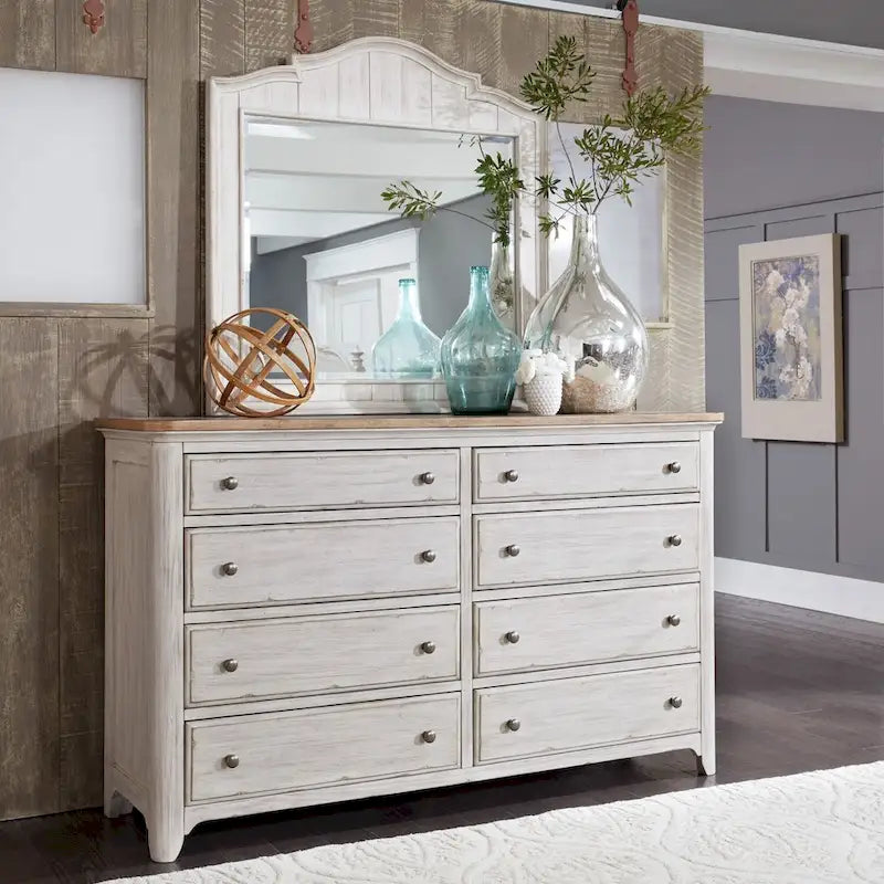 Commode 8 tiroirs Farmhouse Reimagined blanc antique