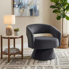 Fauteuil pivotant d'appoint de luxe moderne en velours GDFStudio Hudson