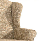 2 fauteuils d'appoint à dossier haut traditionnels, revêtus de tissu