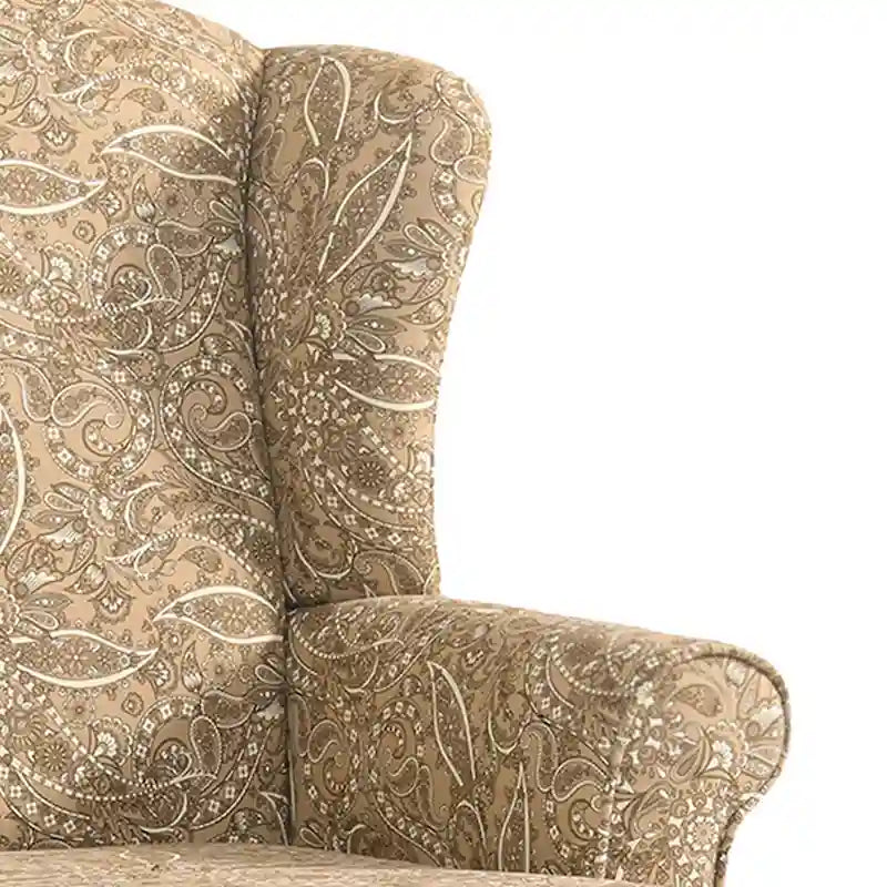 2 fauteuils d'appoint à dossier haut traditionnels, revêtus de tissu