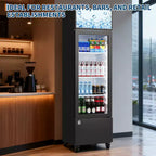 Réfrigérateur à boissons COZONY avec porte vitrée, glacière commerciale de 6,1 pi³ avec boîte lumineuse, sans givre pour bar, restaurant, magasin