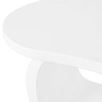 Table basse moderne Cloud avec plateau de 3,8 cm d'épaisseur, table d'appoint irrégulière de style crème avec pieds incurvés, table d'appoint au design unique