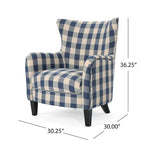 Fauteuil rembourré à dossier haut avec pieds en bois Modern Retro 30.25 pour le salon