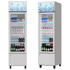 Réfrigérateur à boissons COZONY avec porte vitrée, glacière commerciale de 6,1 pi³ avec boîte lumineuse, sans givre pour bar, restaurant, magasin