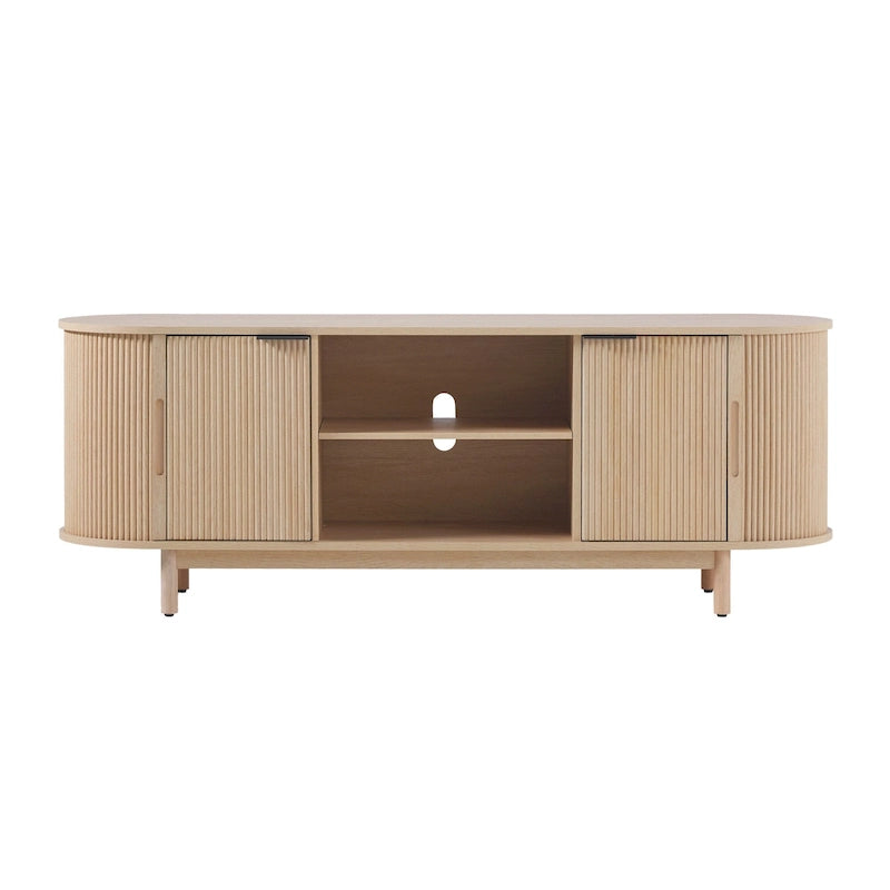 Meuble TV Middlebrook Modern Reeded de 60 po avec bords arrondis
