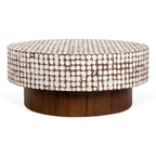 Table basse ronde à pied Mila Coconut Shell par East at Main