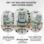 Efomao Chaise de Bureau Ergonomique 400 lbs, Grande Chaise d'Ordinateur en Cuir PU pour Personnes de Grande Taille, Fauteuil de Direction avec Repose-Pieds et Soutien Lombaire