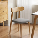 Chaise de salle à manger moderne sans accoudoirs en cuir à dossier bas