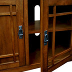 Meuble TV d'angle Leick Home en bois massif, style Mission