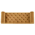 Banc de bout de lit moderne pour chambre à coucher, banc de fenêtre rembourré en velours avec 2 oreillers détachables pour salon ou entrée - Panipeachy