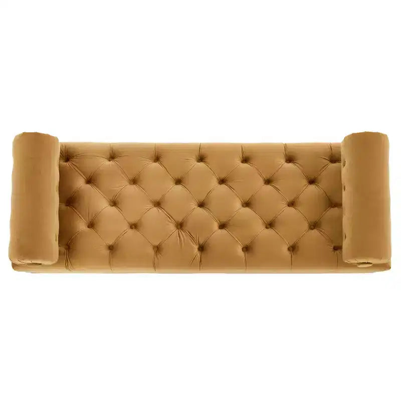 Banc de bout de lit moderne pour chambre à coucher, banc de fenêtre rembourré en velours avec 2 oreillers détachables pour salon ou entrée - Panipeachy