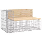 Banc de jardin avec panier gabion Bois naturel et argent