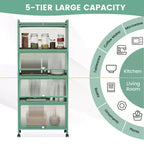 Meuble de cuisine Costway à 5 niveaux avec rangement, buffet mobile pour micro-ondes, portes basculantes, blanc/noir/gris/vert