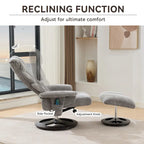 Fauteuil inclinable de massage pivotant 360° en chenille avec ottoman, massage et siège chauffant