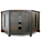 Meuble TV d'angle Leick Home en bois massif, style Mission