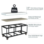 Banc de rangement en osier avec coussin pour chambre à coucher, salon, véranda - 47 H X 110 L X 47 P