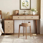 Bureau Lantine de 39 pouces avec 5 tiroirs et armoire rétractable, petite table d'ordinateur et coiffeuse extensible pour petits espaces, marron