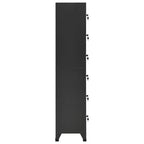 Armoire de vestiaire en acier anthracite à 6 portes, multi-utilisateurs