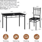 Ensemble de salle à manger rectangulaire Dyonery pour 4 personnes, table de cuisine 5 pièces et 4 chaises, ensemble de table de salle à manger, ensemble de table de cuisine compact pour petit espace