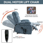 Fauteuil inclinable électrique double moteur avec massage et chaleur pour personnes âgées, grands fauteuils inclinables simples "Lazy Boy" avec télécommande