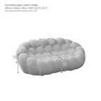 Canapé paresseux courbé 2 places Bubble de forme nid d'abeille avec tissu textile 3D pour salon et appartement
