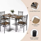 Ensemble de salle à manger rectangulaire Dyonery pour 4 personnes, table de cuisine 5 pièces et 4 chaises, ensemble de table de salle à manger, ensemble de table de cuisine compact pour petit espace