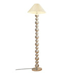 Lampadaire moderne décoratif à boules superposées avec abat-jour en tissu