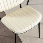 Lot de 2 chaises en similicuir avec pieds en métal