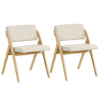 Gymax Ensemble de 4 chaises de salle à manger Chaise de cuisine pliante avec pieds en bois d'hévéa