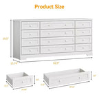 Commode 12 tiroirs en bois pour chambre à coucher, meuble TV large et moderne pour téléviseur 65 pouces, commode en bois, rangement de vêtements style ferme pour salon
