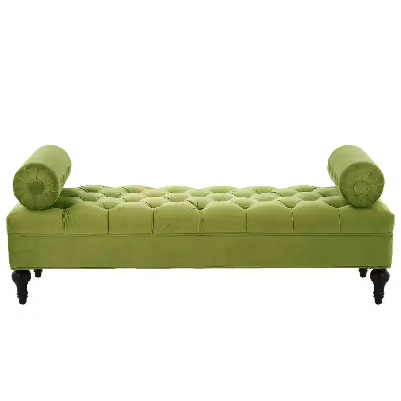 Banc de bout de lit moderne pour chambre à coucher, banc de fenêtre rembourré en velours avec 2 oreillers détachables pour salon ou entrée - Panipeachy