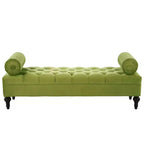 Banc de bout de lit moderne pour chambre à coucher, banc de fenêtre rembourré en velours avec 2 oreillers détachables pour salon ou entrée - Panipeachy