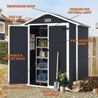 Abri de jardin en résine toutes saisons avec plancher, 1,8 m x 1,2 m/1,8 m x 2,4 m/2,4 m x 1,8 m/2,4 m x 3 m, Spire Tool Shed