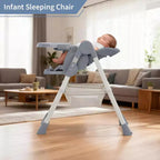 Chaise haute pliable pour bébés et tout-petits, chaise haute en cuir PU avec dossier réglable, hauteur d'assise, plateau amovible, harnais de sécurité 5 points et roues verrouillables